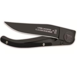 Liner Laguiole lame noire manche noir très grand modèle - Claude Dozorme
