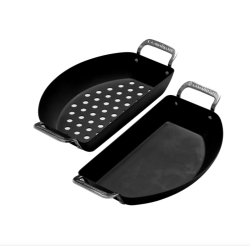 2 Poêles Demi Lune en Acier...