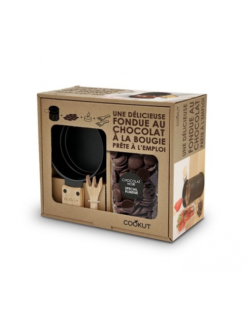 Coffret fondue au chocolat noir à la bougie - Cookut