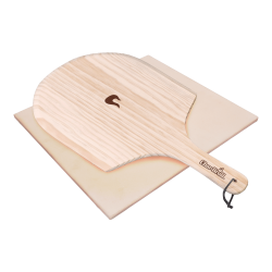 Kit pierre à pizza rectangulaire + pelle en bois Char-Broil