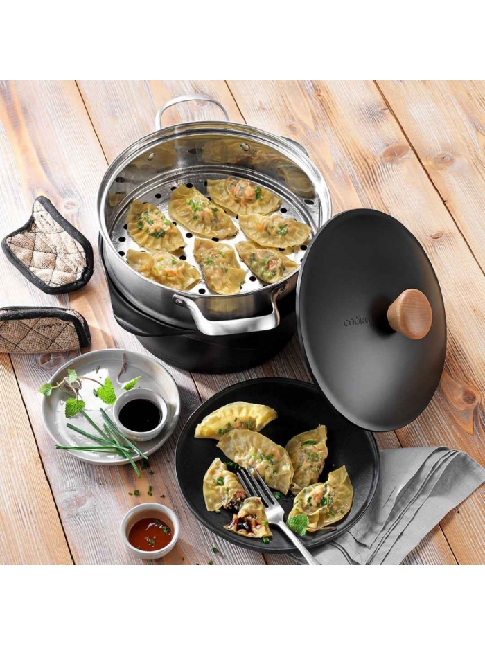 Couscoussier inox pour cocotte 24cm	- Cookut