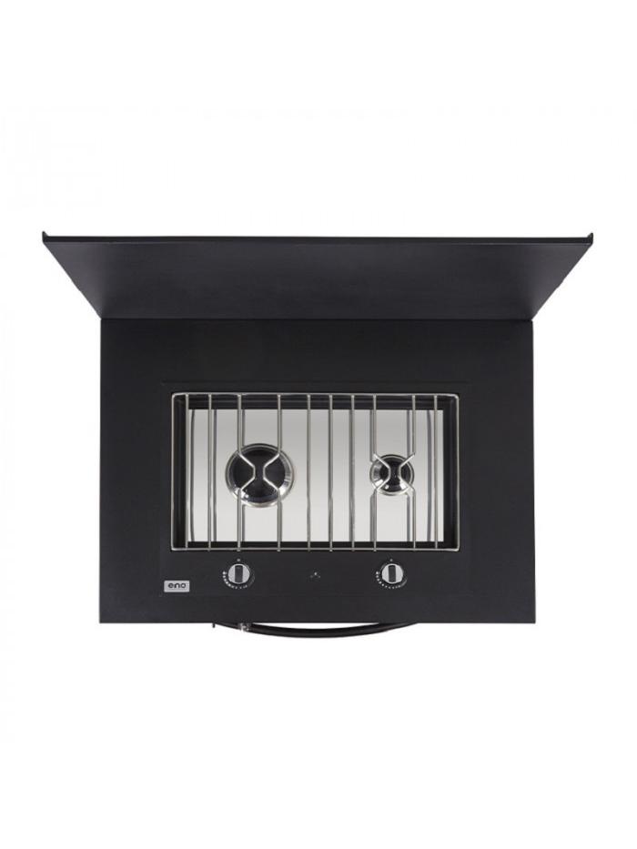 Modulo cuisinière Four et Plaques - Inox et Noir - ENO