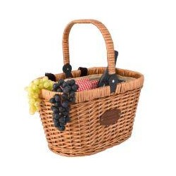 Panier Vélo Isotherme en osier "Chantilly" Vichy Rouge