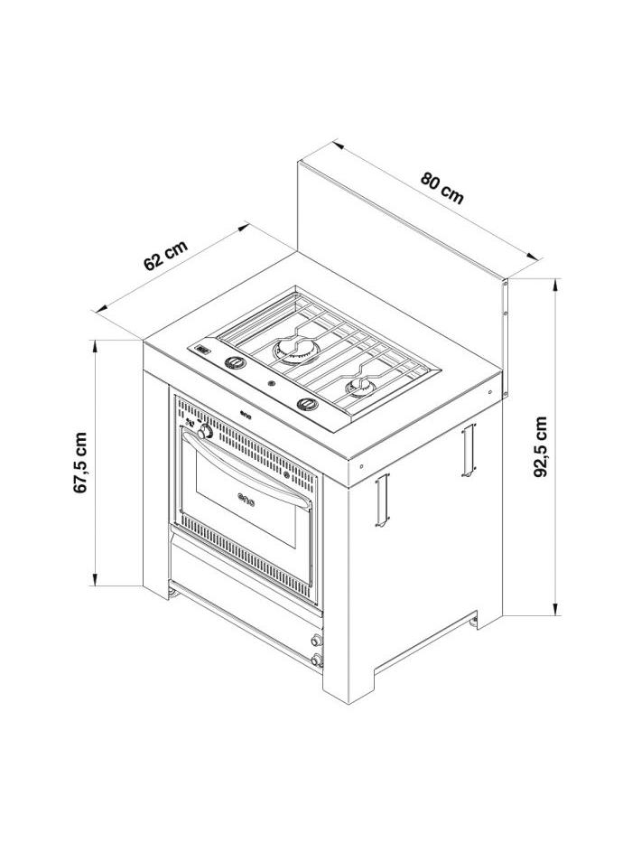 Module Cuisine Four et Plaques de cuisson Gris Gargo et Noir - ENO