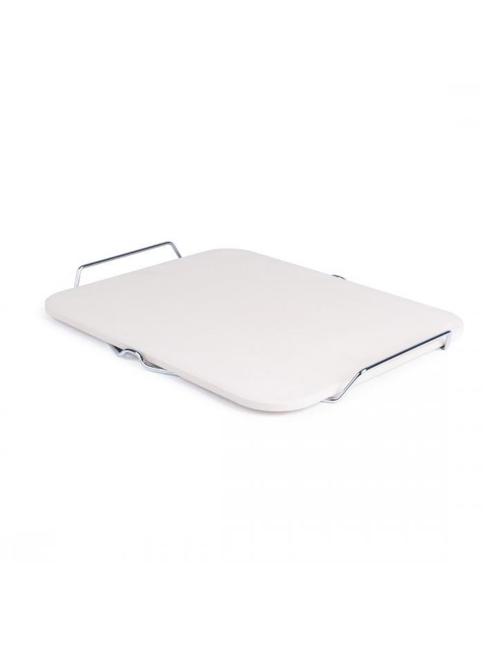 Pierre à Pizza Rectangulaire avec support métal de service 