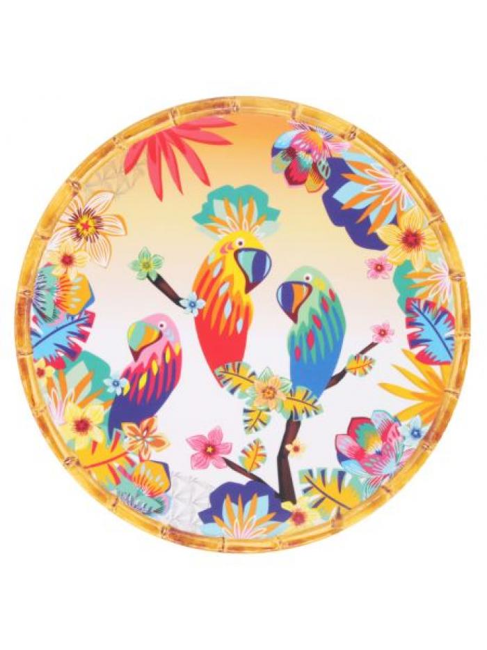 Grande Assiette - Perroquets de Bahia - Les Jardins de la Comtesse
