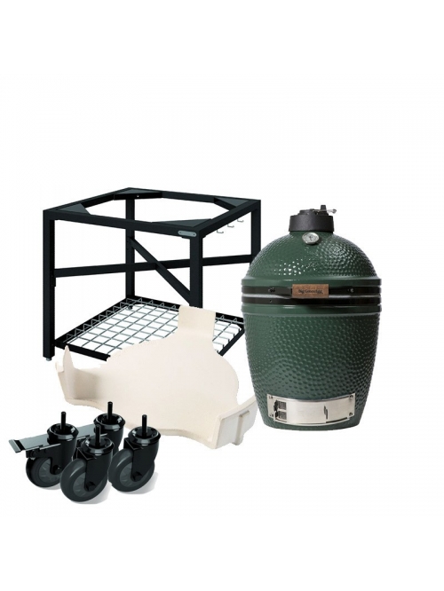Barbecue charbon PACK MEDIUM : Table Modulaire + Egg + Conveggtor - BIG GREEN EGG