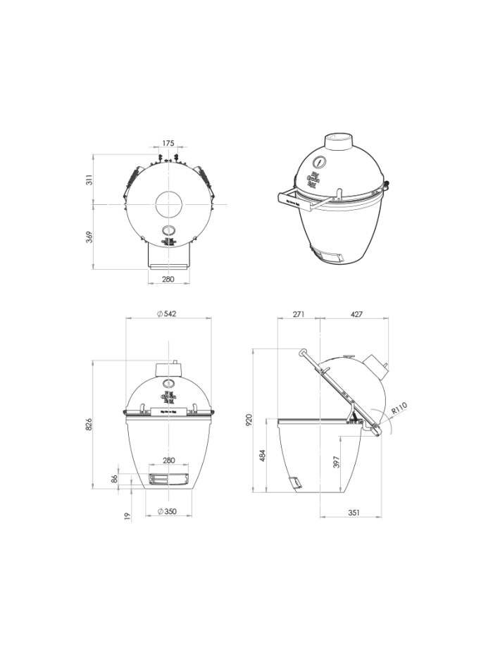PACK Table Acacia LARGE + ConvEGGtor - Big Green Egg
