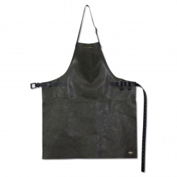 Tablier BBQ en Cuir Vintage Gris - DUTCHDELUXES