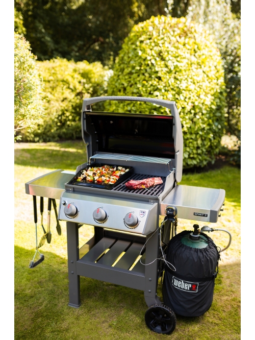 Barbecue gaz Spirit II E-310 Noir avec Plancha Émaillée - Weber